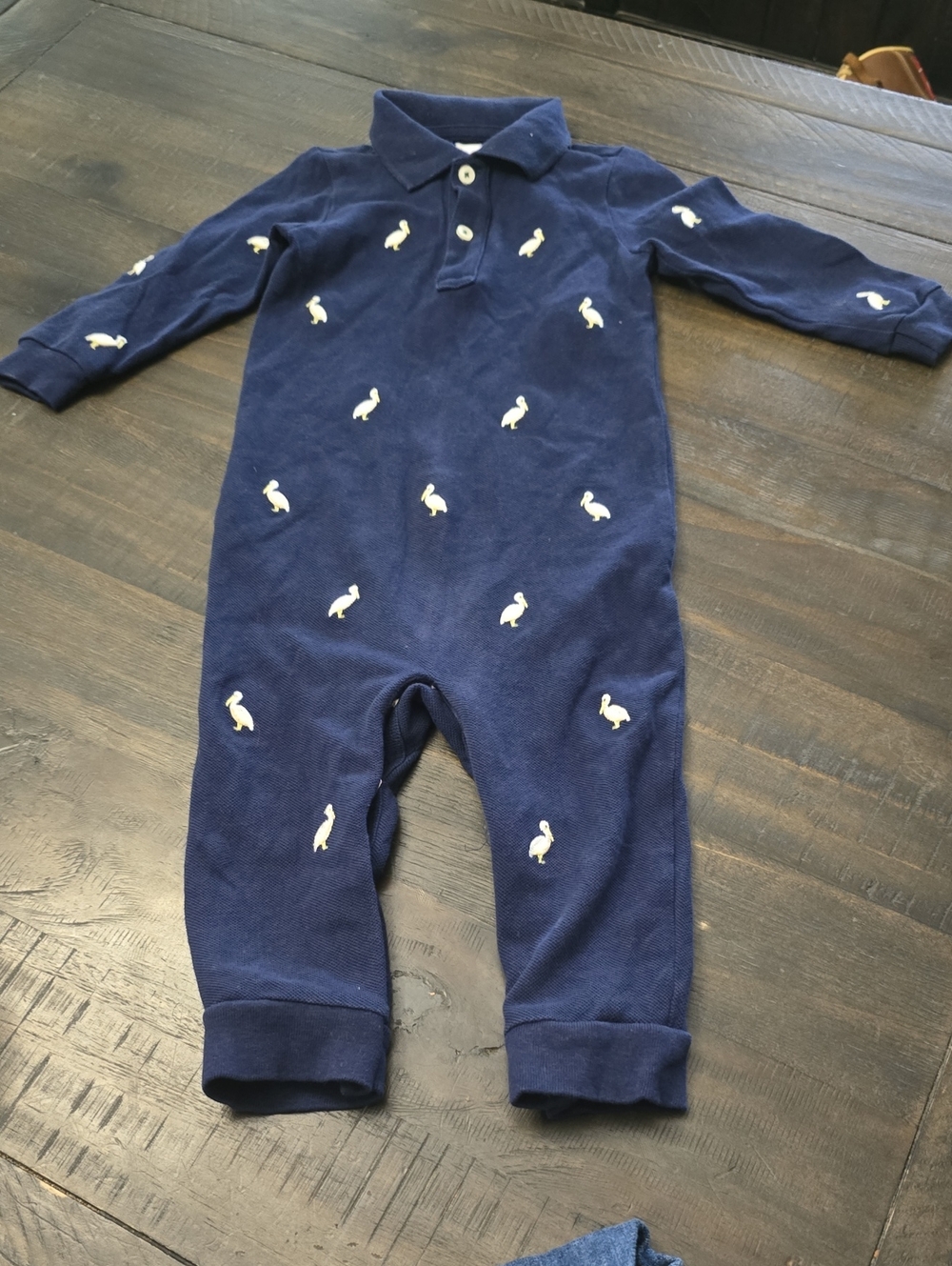 Vintage Ralph Lauren Baby Seagull One-piece Long Polo, 12M. GUC